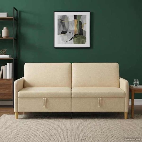 Maison Exclusive - Soffa med förvaring Creme 192 x 78 x 87 cm Polyester