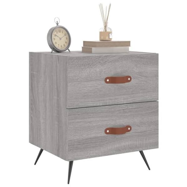 Maison Exclusive - Yöpöydät 2 kpl sonoma harmaa 40x35x47,5 cm