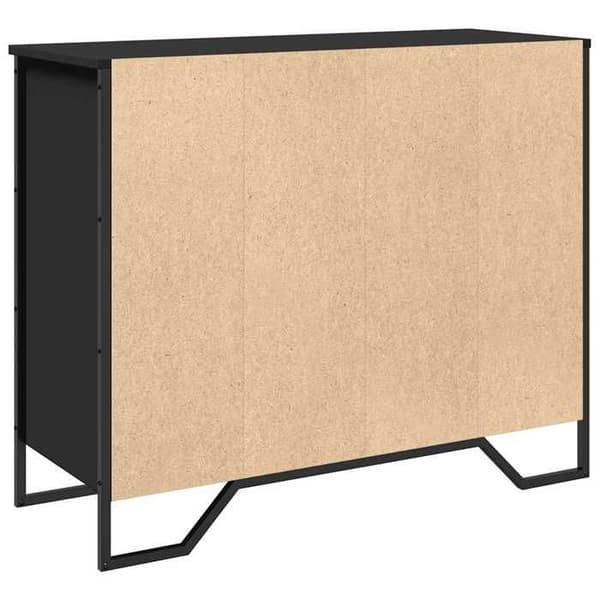 Maison Exclusive - Buffé svart 91x35,5x74,5 cm ingenjörsträ