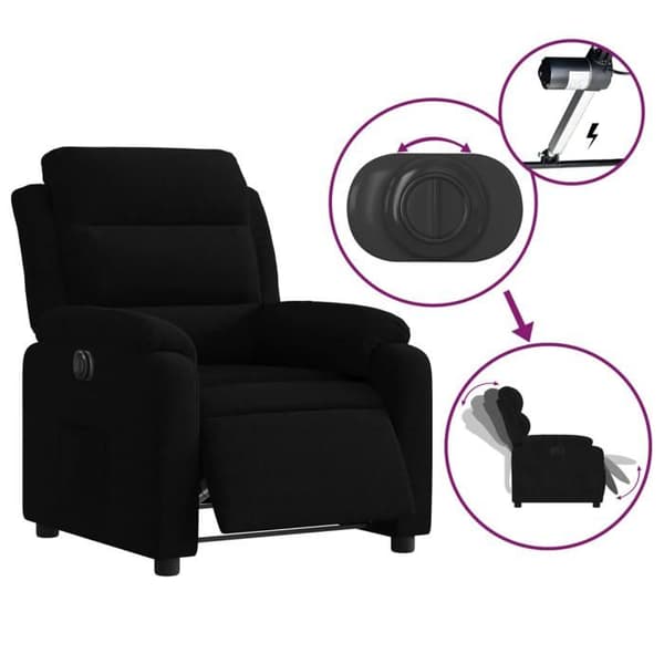 Maison Exclusive - Elektrisk vippe stol i sort velour
