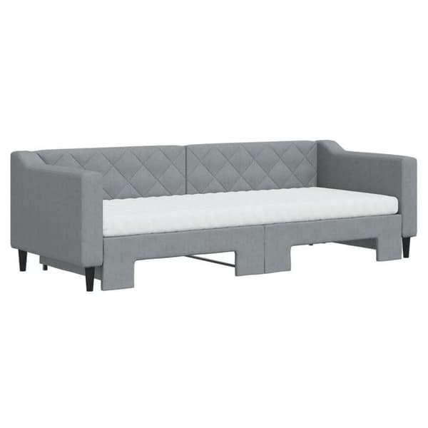 Maison Exclusive - Senge med udtræk og lys grå madras 80x200 cm stof