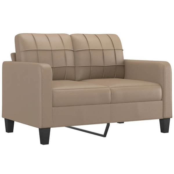 Maison Exclusive - Set med 2 soffor med kuddar Cappuccino Konstläder