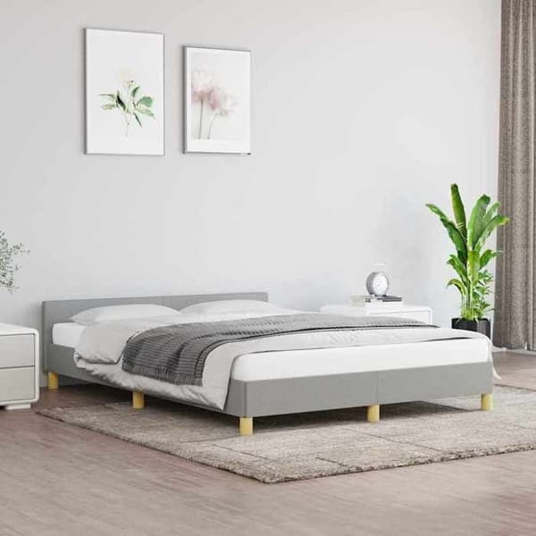 Maison Exclusive - Sengebund uden madras lys grå 140x200 cm stof