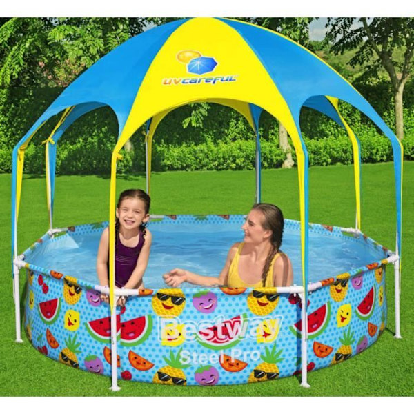 Bestway Above Ground Pool - Steel Pro UV Careful - Stål - 244x51 cm - 1688 L mångfärgad