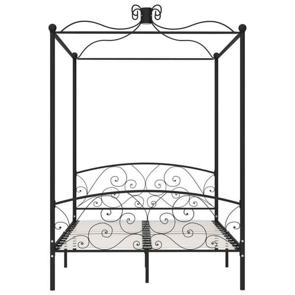Maison Exclusive - Sengestel med baldakin Sort Metal 140 x 200 cm