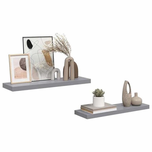 Maison Exclusive - Kelluvat seinähyllyt 2 kpl harmaa 80x23,5x3,8 cm MDF