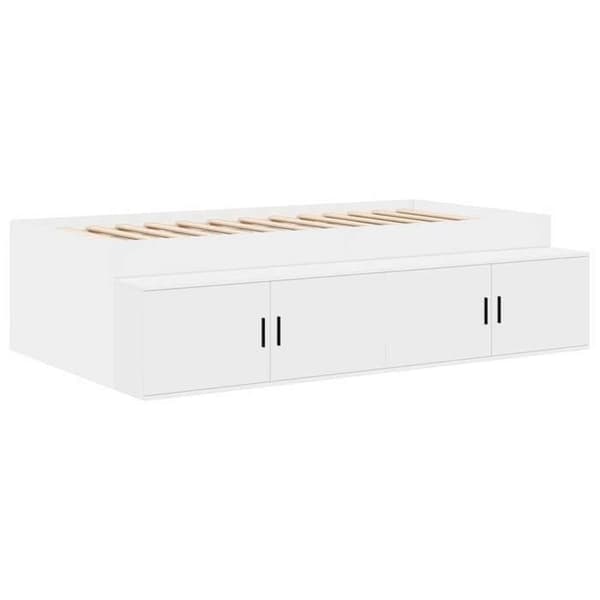 Sängram - EXKLUSIV HEM - 75 cm - Vit - Inbyggd förvaring - Lameller ingår Vit