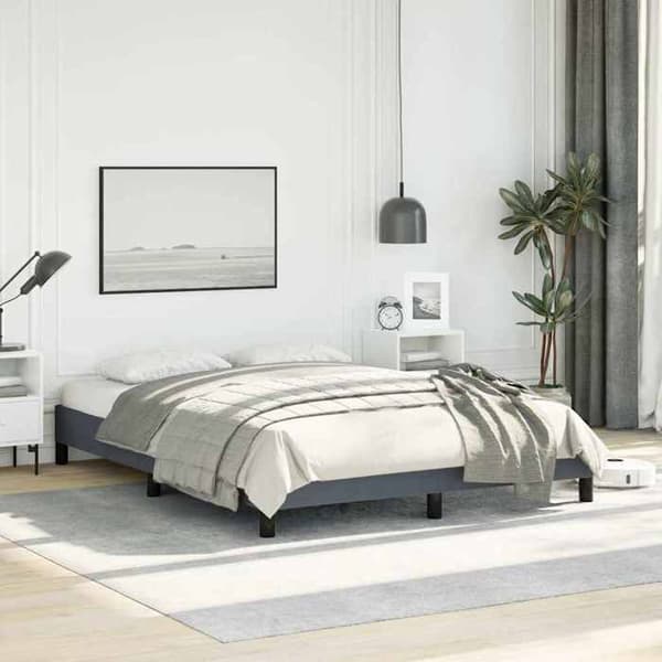 Maison Exclusive - Sängram mörkgrå 137x190 cm sammet