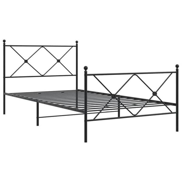 Sengestel - EKSKLUSIV HUS - 100x200 cm - Metal - Sort - Opbevaring under seng Svart