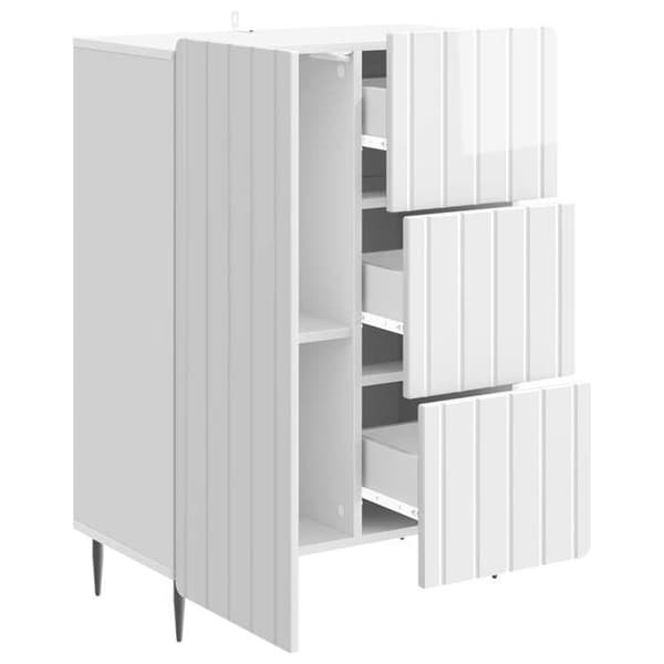 Maison Exclusive - Buffé Vit glänsande 66 x 34,5 x 91,5 cm Ingenjörsträ