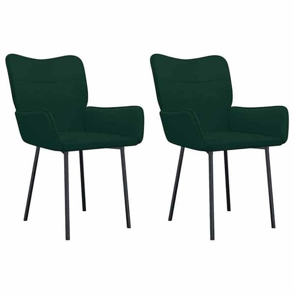 Maison Exclusive - Spisestole sæt af 2 Mørkegrøn Velour Mörkgrön