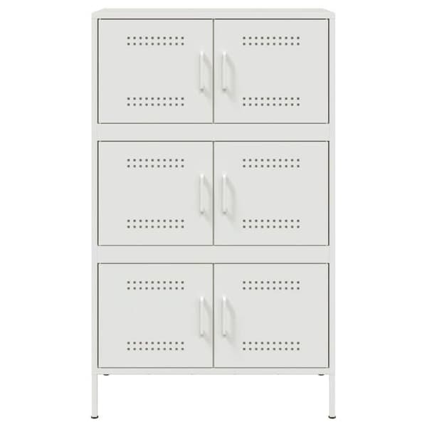 Maison Exclusive - Hvid buffet 68x39x113 cm stål Vit