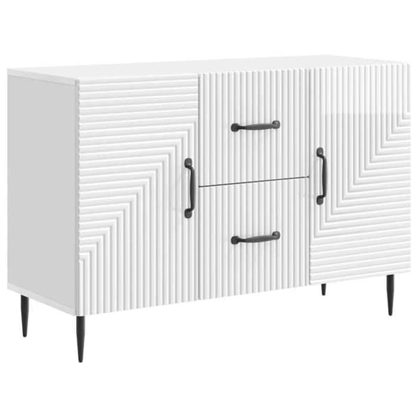Maison Exclusive - Buffé Vit glänsande 89 x 34,5 x 60 cm Ingenjörsträ