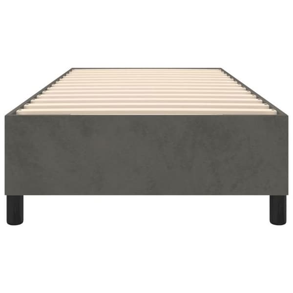 Maison Exclusive - Sängram med lameller mörkgrå 90x200 cm sammet mörkgrå