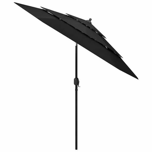 Maison Exclusive - Haveparasol med 3 niveauer og sort aluminiumsmast 2,5 m