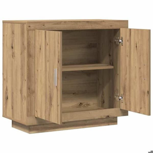 Buffet - EKSKLUSIVT HUS - 80x40x75 cm - Eg - Ingeniørtræ - 2 døre Ek