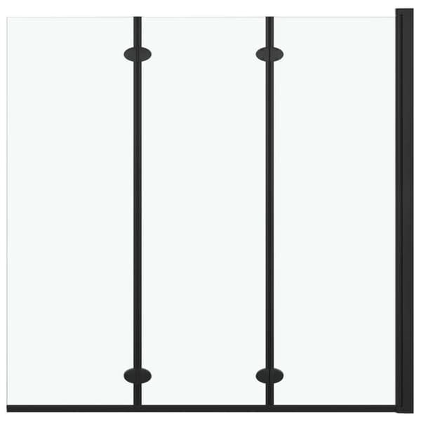 Maison Exclusive - Foldbar brusekabine 3 paneler ESG 130x138 cm Sort