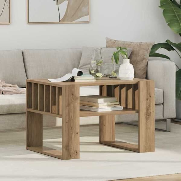 Bord - EKSKLUSIV HUS - 66 x 49,5 x 45 cm - Ingeniørtræ - Indbyggede hylder - Rektangulær