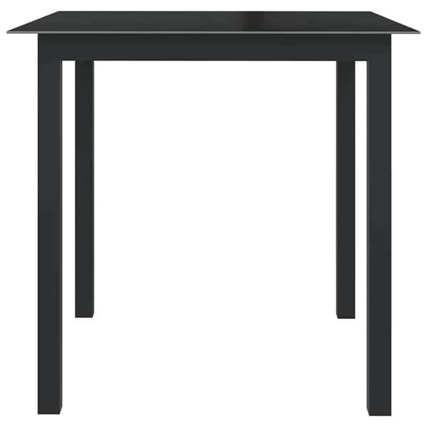 Havemøbel - EKSKLUSIV HUS - 80x80x74 cm - Sort - Aluminium - Glasplade Svart