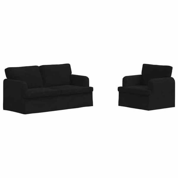 Maison Exclusive - 2-delars soffgrupp i svart tyg