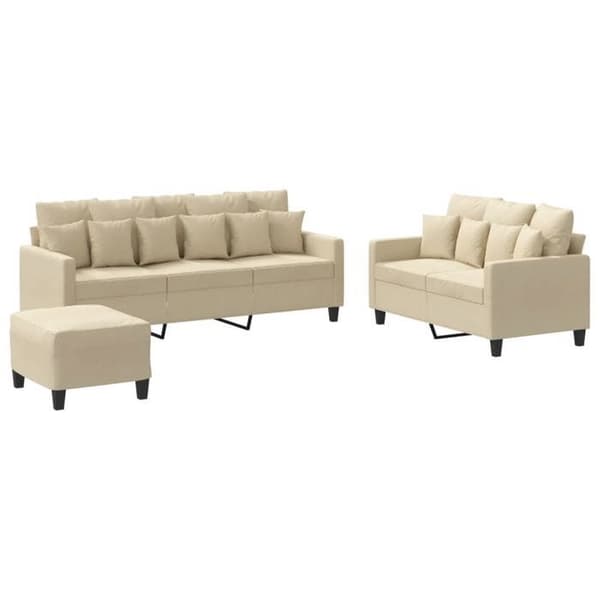Maison Exclusive - Sæt af 3 sofaer med puder Creme Stof