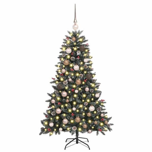Juletræ - EKSKLUSIV HUS - 150 cm - Grøn - PVC & stål - USB LED-striber Grön