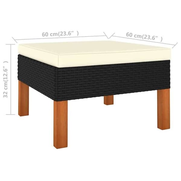 Maison Exclusive - Fotpall i flätad resin och massiv eukalyptus
