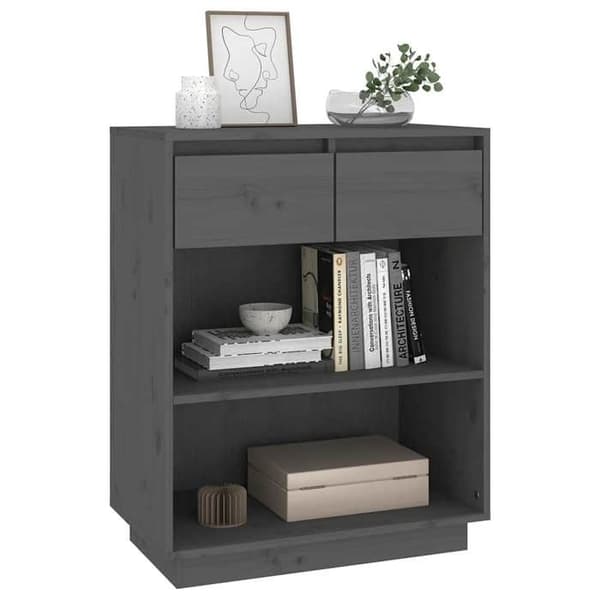 Maison Exclusive - Konsolskab Grå 60x34x75 cm Solid fyrretræ