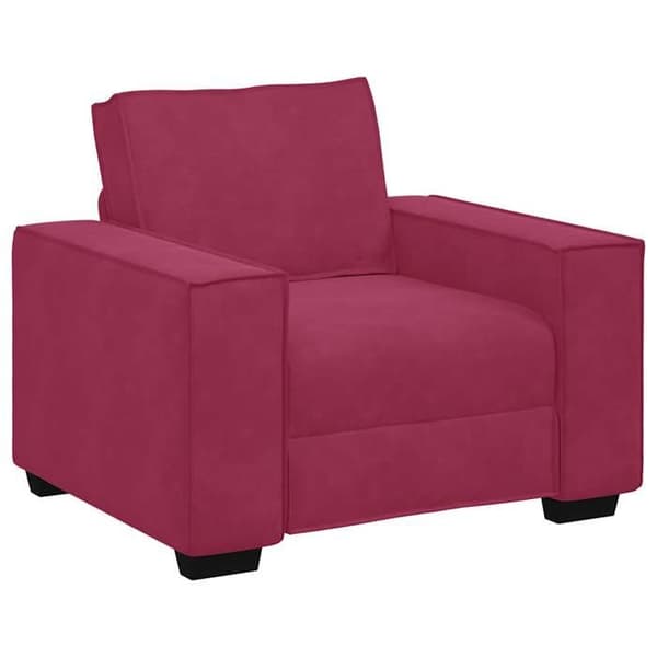 Maison Exclusive - Sæt af 3 sofaer med puder i Bordeaux rød velour