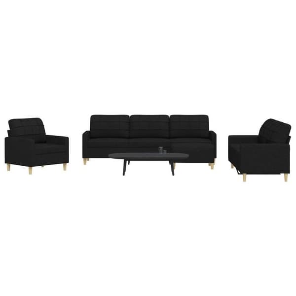 Maison Exclusive - 4 osan sohvasetti mustalla kangaspedillä