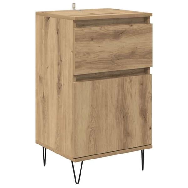 Maison Exclusive - Buffet i egetræ, håndlavet 35 x 40 x 70 cm, ingeniørtræ