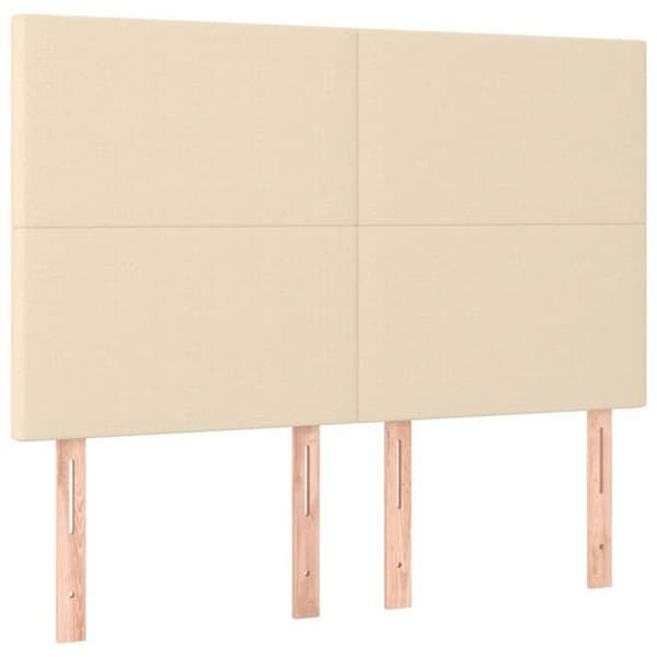 Maison Exclusive - Päätyvuode Kermansävy 144x5x118/128 cm Kangas Grädde