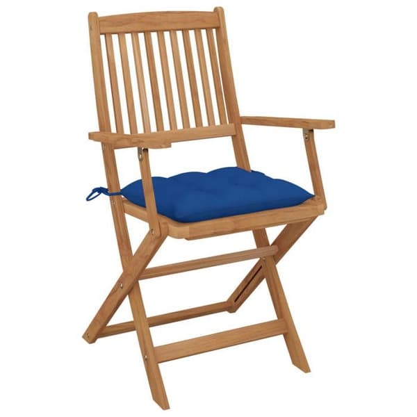 Maison Exclusive - Fällbara trädgårdsstolar set om 6 med kuddar Akaciaträ