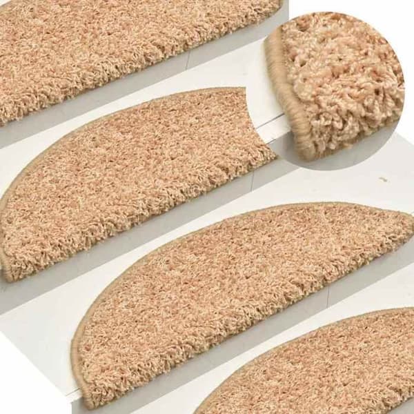 Maison Exclusive - Trappe tæppe 15 stykker 56 x 17 x 3 cm Guld Halvrund