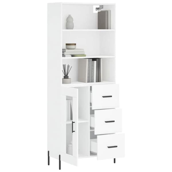 Maison Exclusive - Buffé hög Vit 69,5x34x180 cm Ingenjörsträ