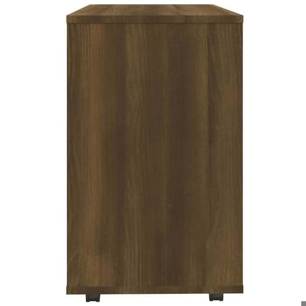 Maison Exclusive - Sidebord i brunt egetræ 70x35x60,5 cm Ingeniørtræ Brun ek