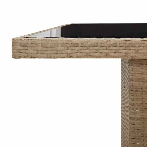Maison Exclusive - 9-delars trädgårdsbistro-set med beige kuddar i polyrotting