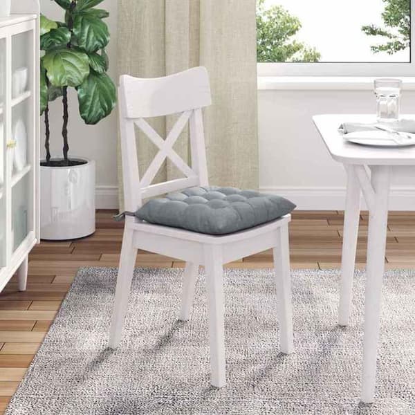 Sittkuddar - EXKLUSIVT HEM - Set om 4 - Ljusgrå - 40x40x6 cm - Polyesterfyllning Ljusgrått