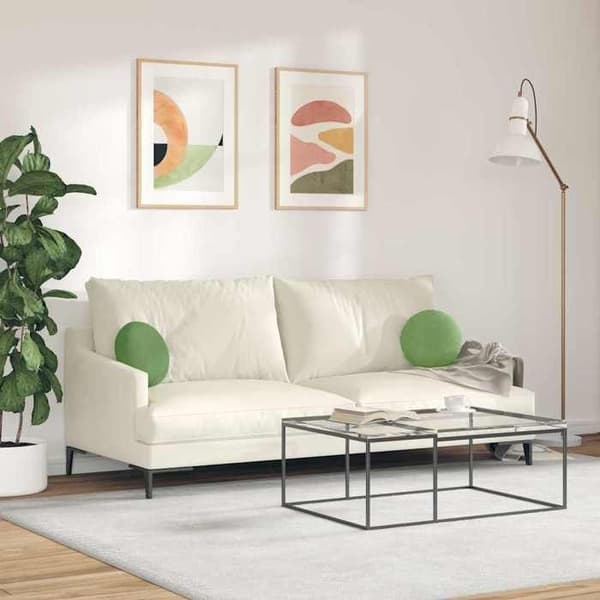 Sittkuddar - EXKLUSIV HEM - Ø30 x 13 cm - Sammet - Ljusgrön - Set om 2 Ljusgrön