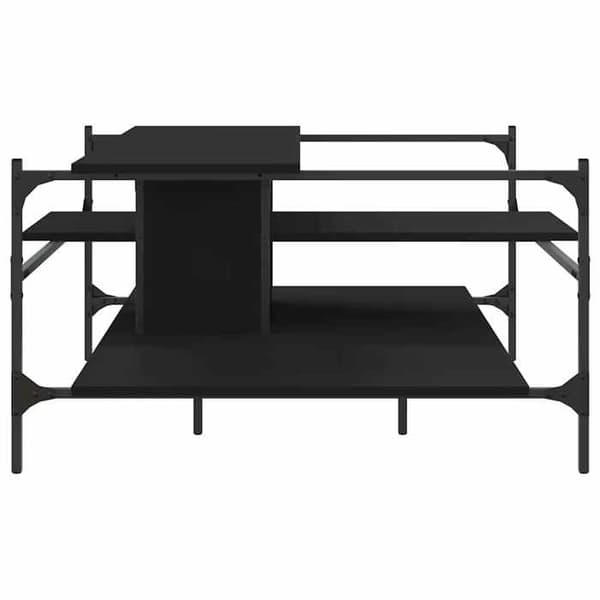 Bord - EKSKLUSIV HUS - 100 x 100 x 48,5 cm - Sort - Ingeniørtræ - Stålben Svart