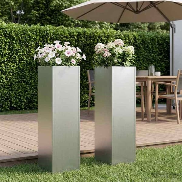 Maison Exclusive - Trädgårdskrukor 2 st Silver 20 x 20 x 75 cm