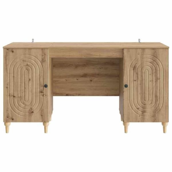 Maison Exclusive - Håndlavet egetræskontor 142,5 x 50 x 75 cm Ingeniørtræ