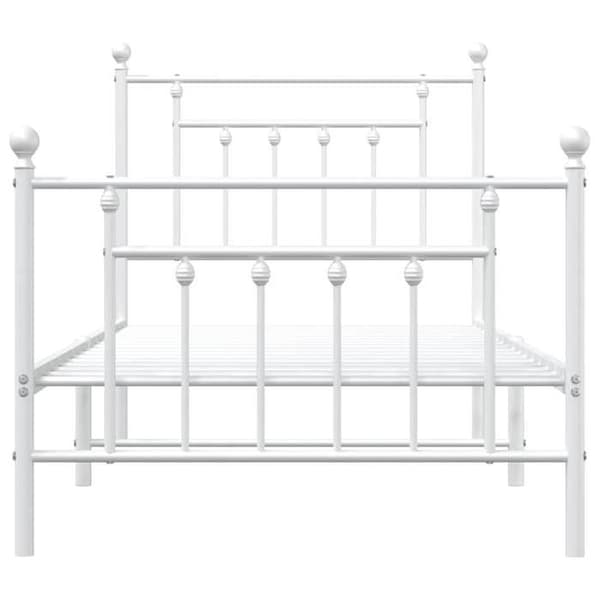 Sängram - EXKLUSIV HEM - 90 x 200 cm - Vit stål - Ribbotten - Förvaring under säng Vit