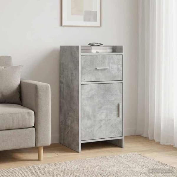 Buffé - EXKLUSIVT HUS - 40 x 36 x 80 cm - Betonggrå - Ingenjörsträ - Rektangulär Betonggrå