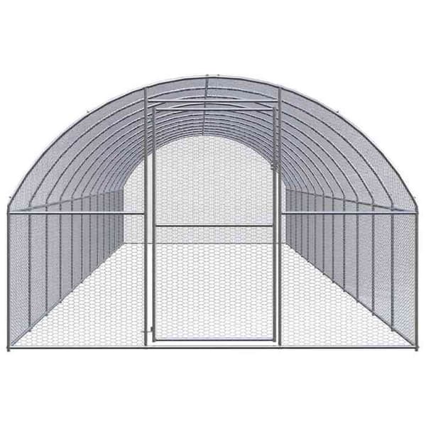 Maison Exclusive - Utomhus hönshus 3x12x2 m Galvaniserat stål silver-