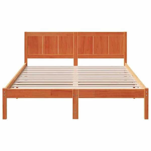 Sengestel - EKSKLUSIV HUS - Rektangulær - Massiv fyr - Brun - 150 x 200 cm brun