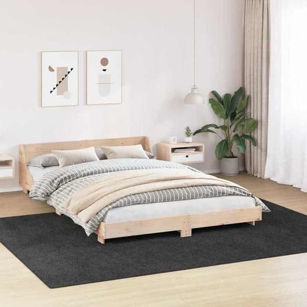 Tæppe - EKSKLUSIV HUS - Shaggy - Skridsikker - Mørkegrå - 240x340 cm Mörkgrå