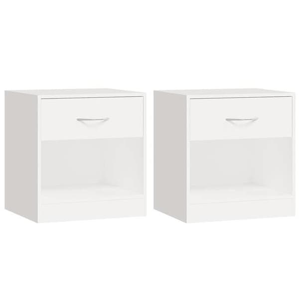 Maison Exclusive - Sängbord 2 st med låda Vit Matt vit