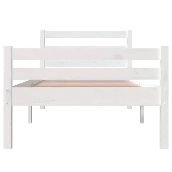 Maison Exclusive - Sängram utan madrass vit massivt trä 100x200 cm
