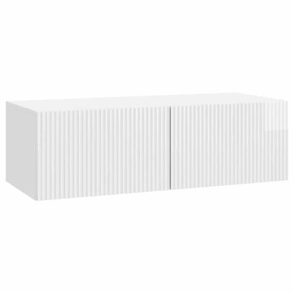 Maison Exclusive - Väggmonterad TV-möbel 98 x 41 x 30 cm Blank vit Strålande vit